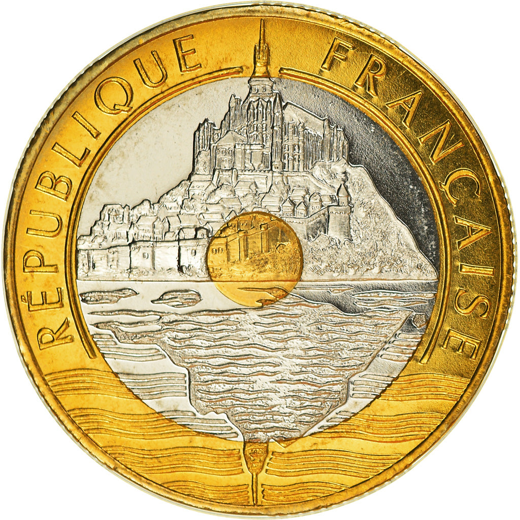 Monnaie, France, Mont Saint Michel, 20 Francs, 1993, Paris, Frappe médaille
