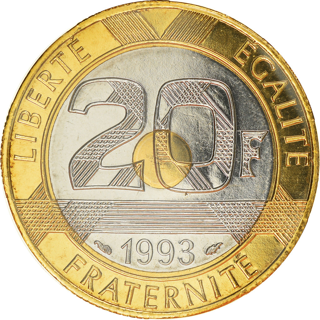 Monnaie, France, Mont Saint Michel, 20 Francs, 1993, Paris, Frappe médaille