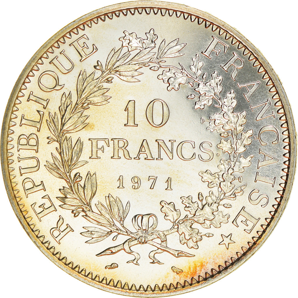 Coin, France, Hercule, 10 Francs, 1971, Paris, MS(65-70), Silver, KM:932
