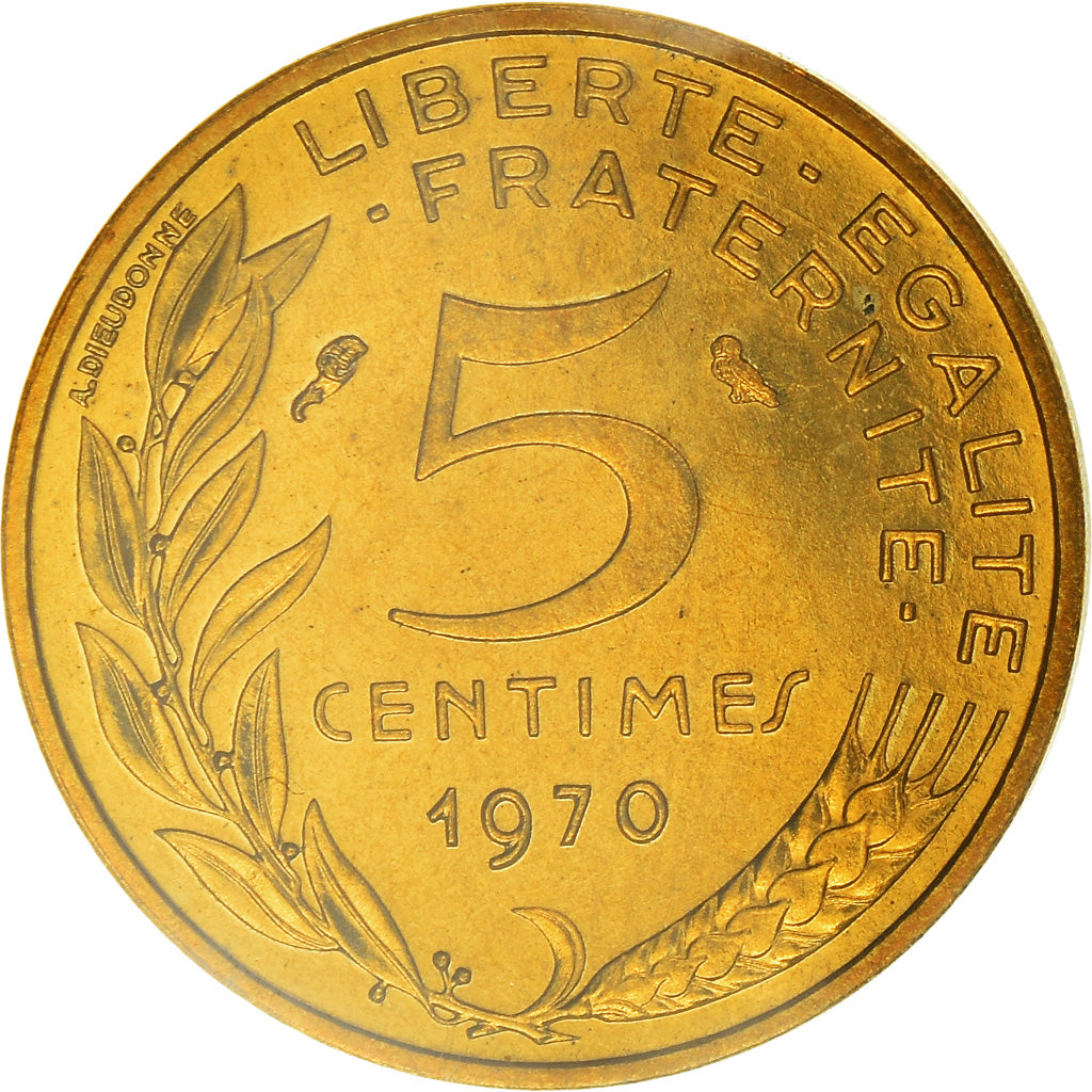 Monnaie, France, Marianne, 5 Centimes, 1970, Paris, FDC, Bronze-Aluminium