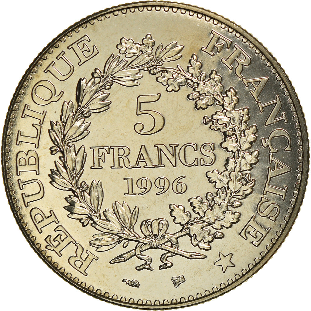 Coin, France, Hercule, 5 Francs, 1996, Paris, MS(65-70), Nickel, KM:1155