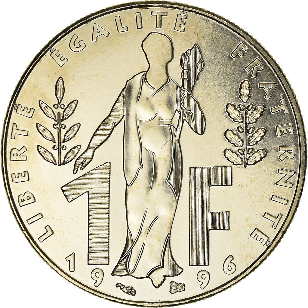 Coin, France, Jacques Rueff, Franc, 1996, Paris, MS(65-70), Nickel, KM:1160