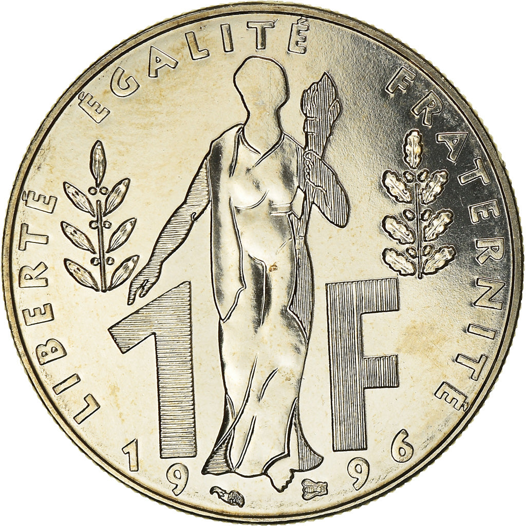 Coin, France, Jacques Rueff, Franc, 1996, Paris, MS(65-70), Nickel, KM:1160