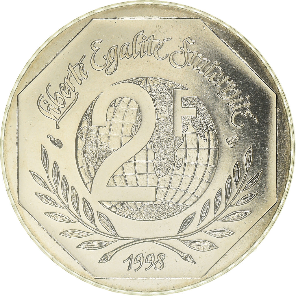 Münze, Frankreich, René Cassin, 2 Francs, 1998, STGL, Nickel, KM:1213
