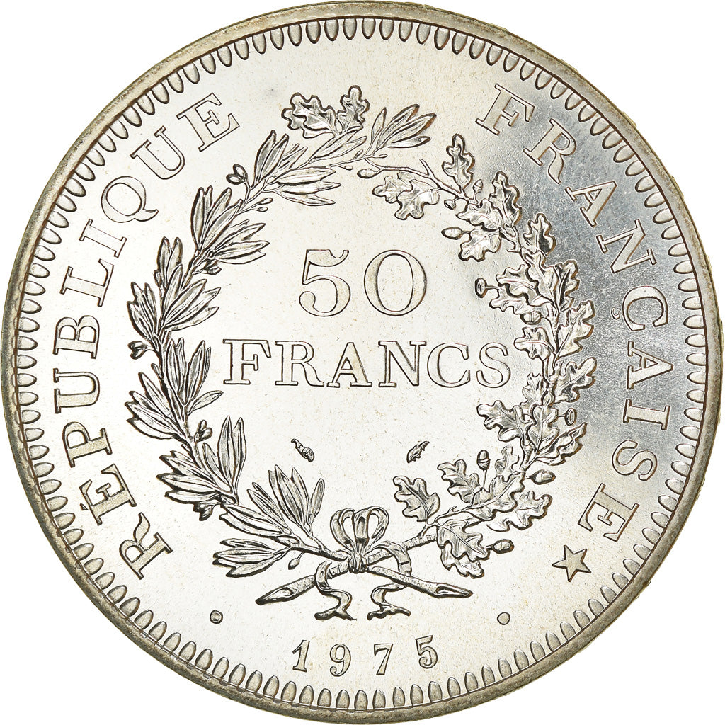 Coin, France, Hercule, 50 Francs, 1975, Paris, MS(65-70), Silver, KM:941.1