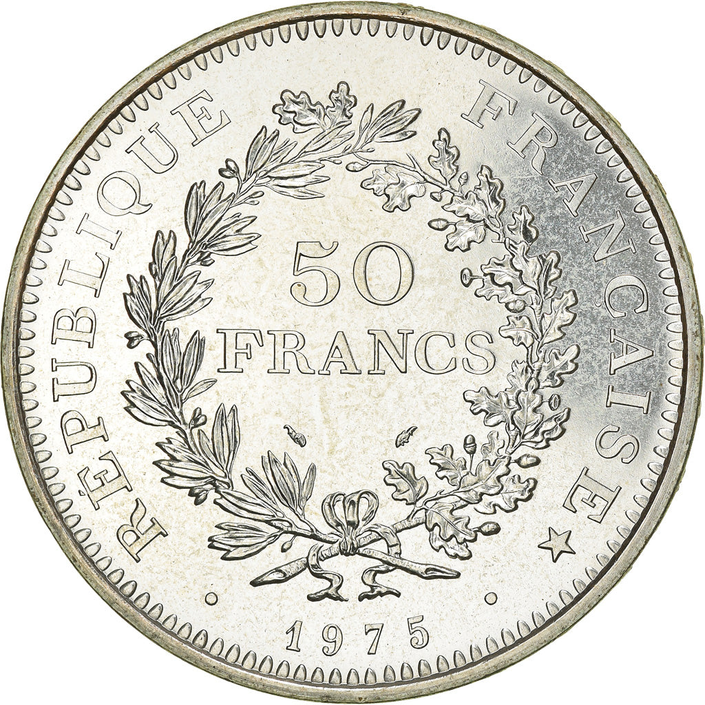 Münze, Frankreich, Hercule, 50 Francs, 1975, Paris, STGL, Silber, KM:941.1