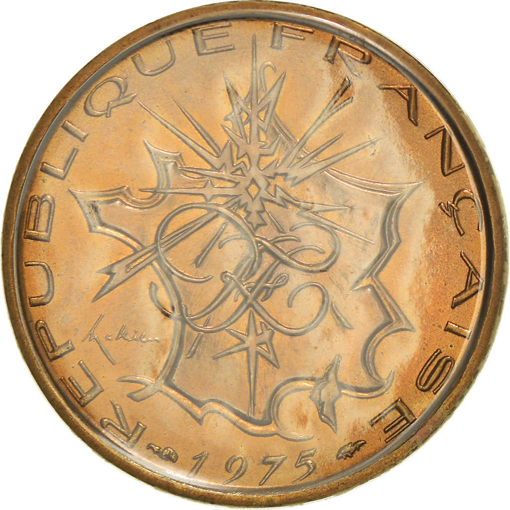 Coin, France, Mathieu, 10 Francs, 1975, Paris, FDC, MS(65-70), Nickel-brass