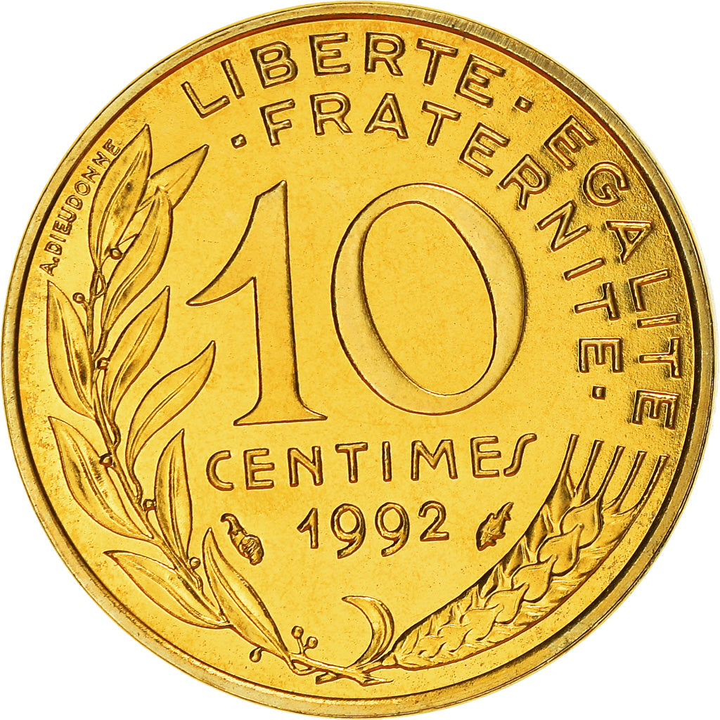 Moneta, Francia, Marianne, 10 Centimes, 1992, Paris, Frappe médaille, FDC