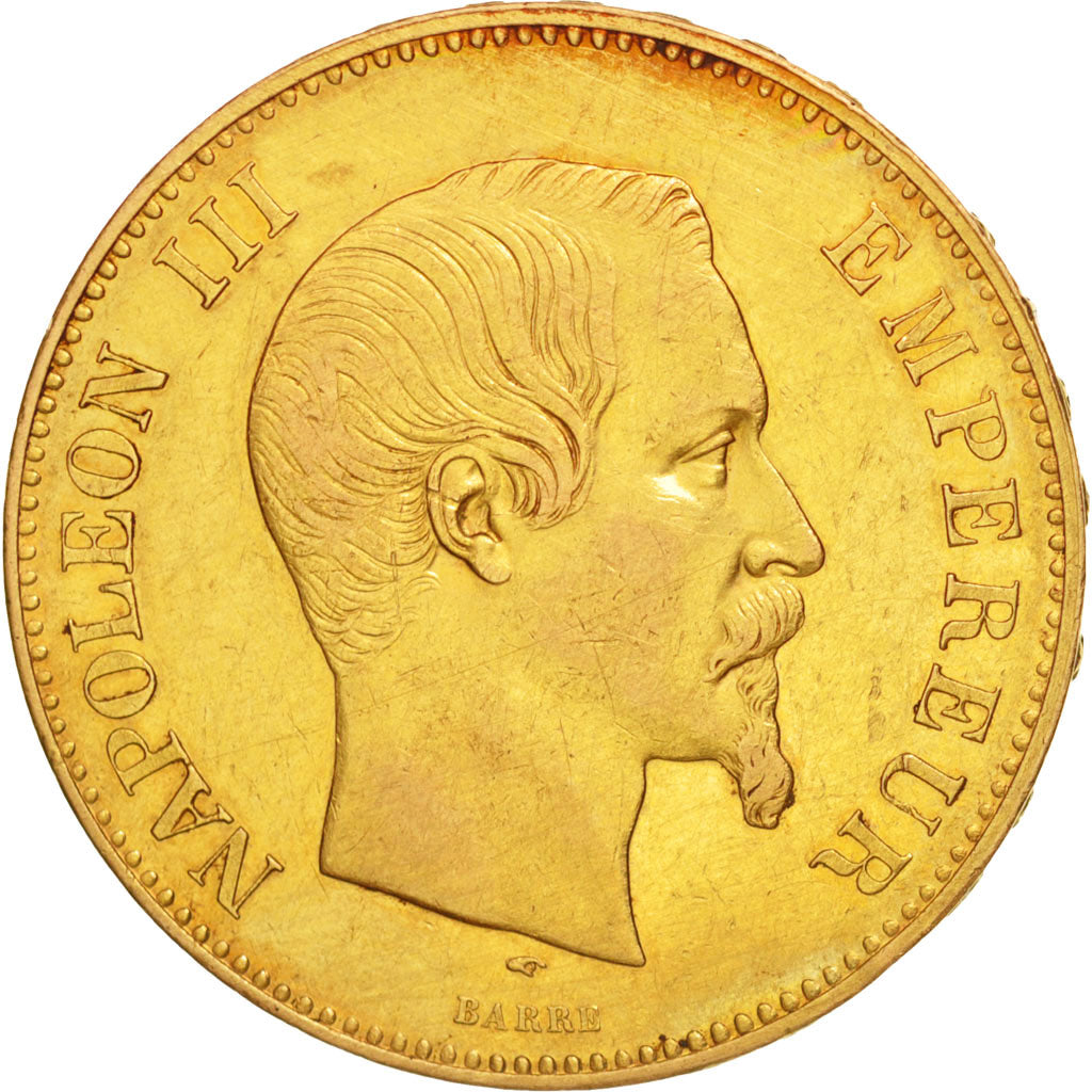 Moneta, Francia, Napoleon III, Napoléon III, 100 Francs, 1857, Paris, BB, Oro