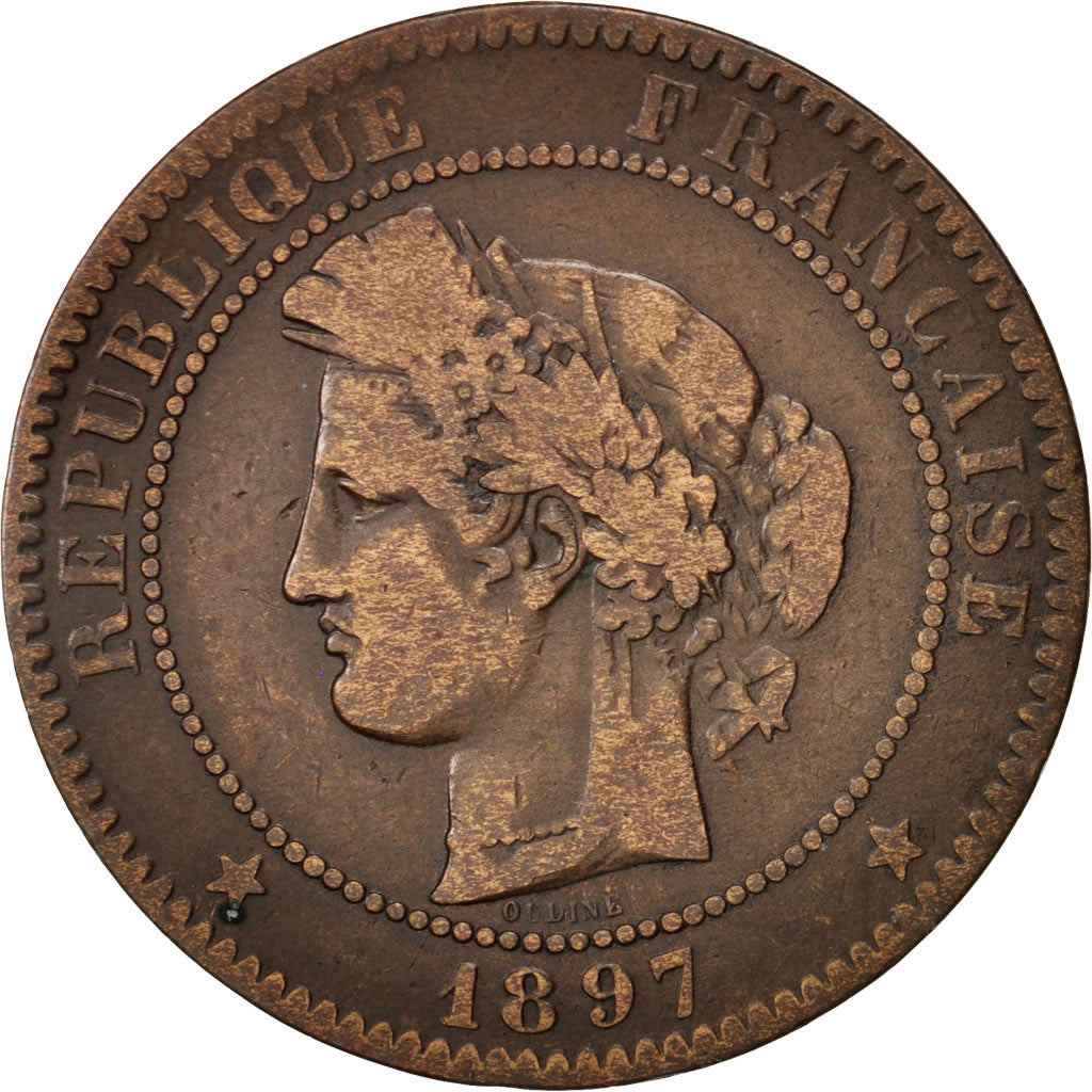 France, Cérès, 10 Centimes, 1897, Paris, VF(30-35), Bronze, KM:815.1