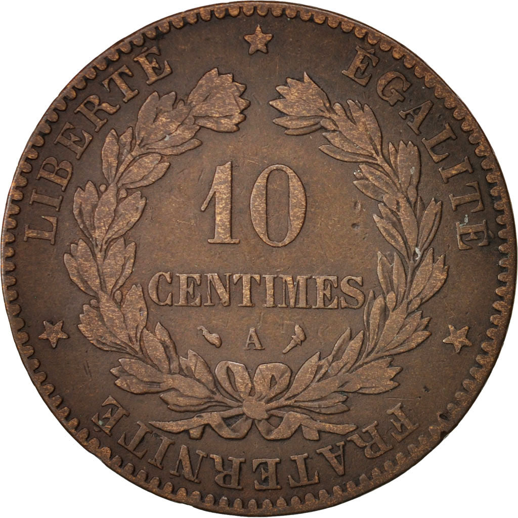 France, Cérès, 10 Centimes, 1897, Paris, VF(30-35), Bronze, KM:815.1