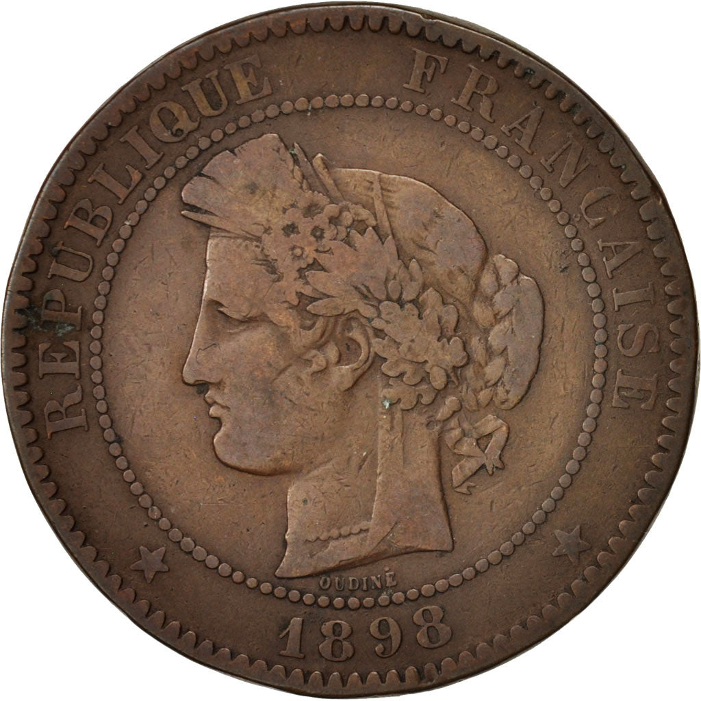 France, Cérès, 10 Centimes, 1898, Paris, VF(30-35), Bronze, KM:815.1