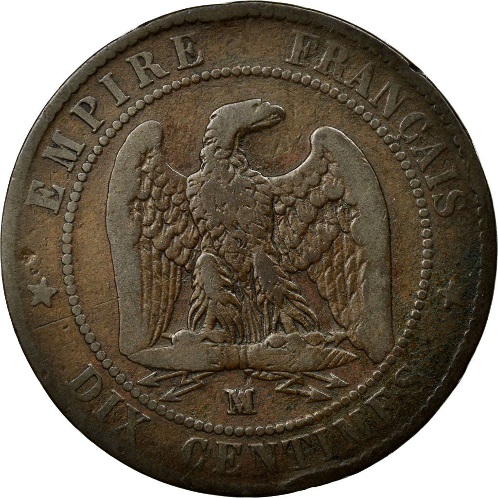 Moneta, Francia, Napoleon III, Napoléon III, 10 Centimes, 1854, Marseille, B+