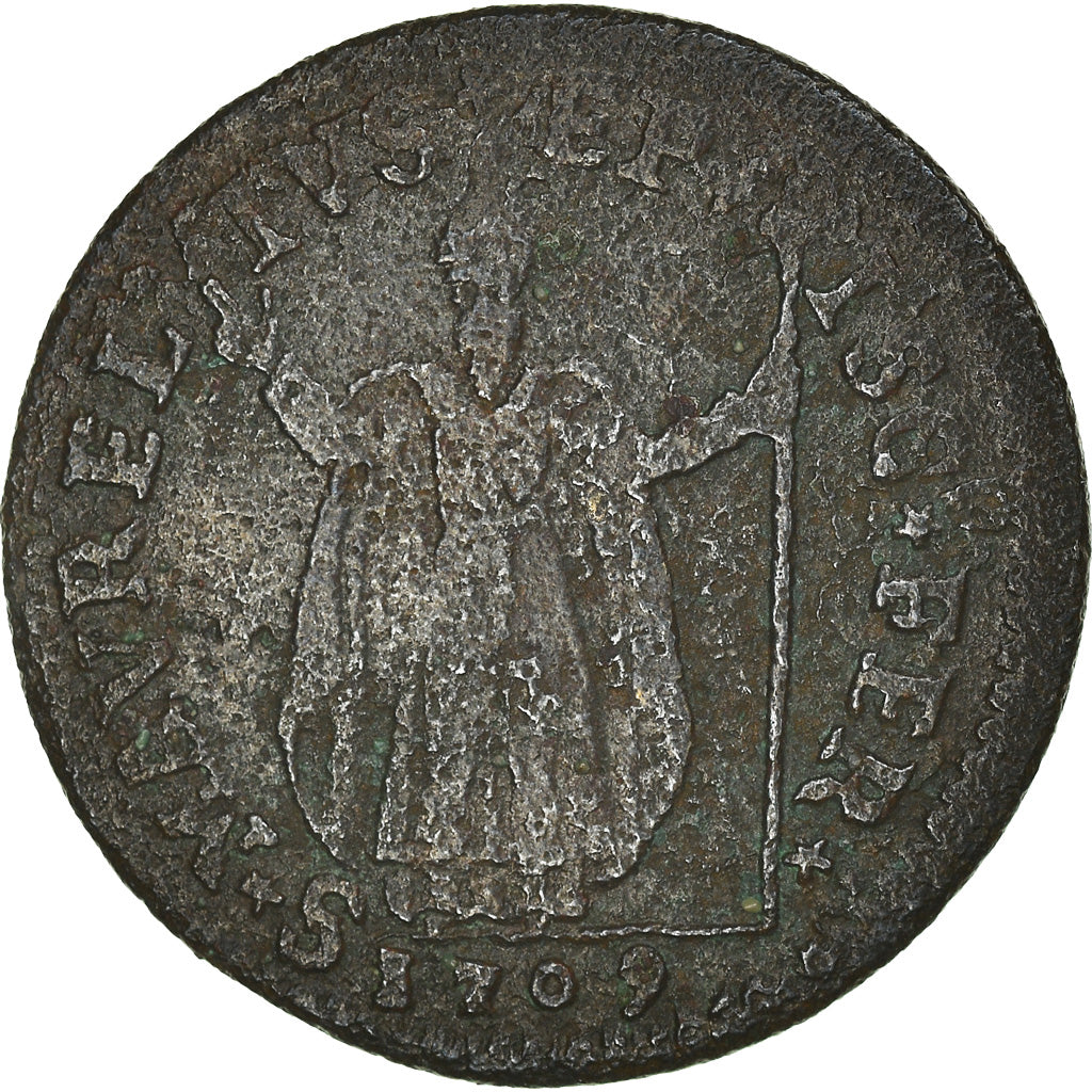 Coin, ITALIAN STATES, Muraiola, 4 Baiocchi, 1709, F(12-15), Billon