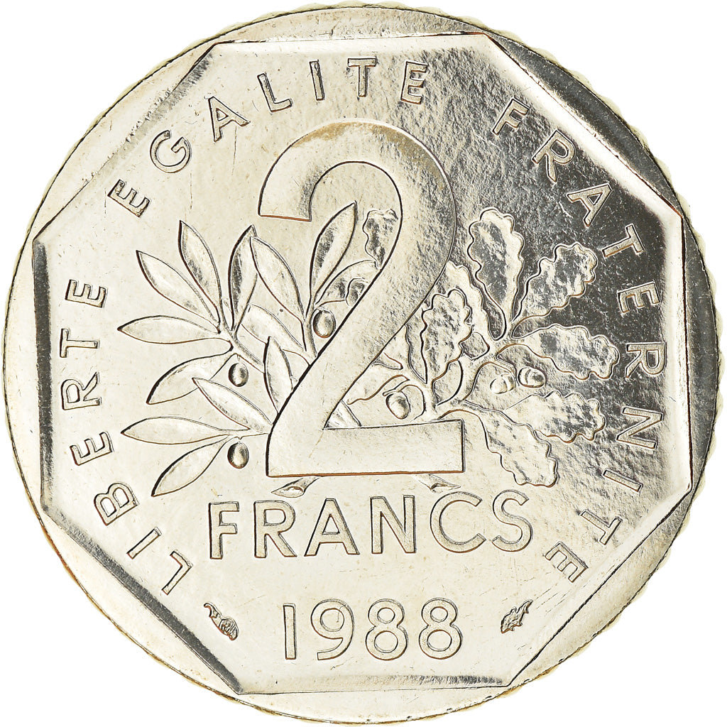 Coin, France, Semeuse, 2 Francs, 1988, Paris, MS(65-70), Nickel, KM:942.1