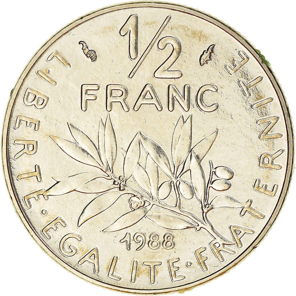 Coin, France, Semeuse, 1/2 Franc, 1988, FDC, MS(65-70), Nickel, KM:931.1