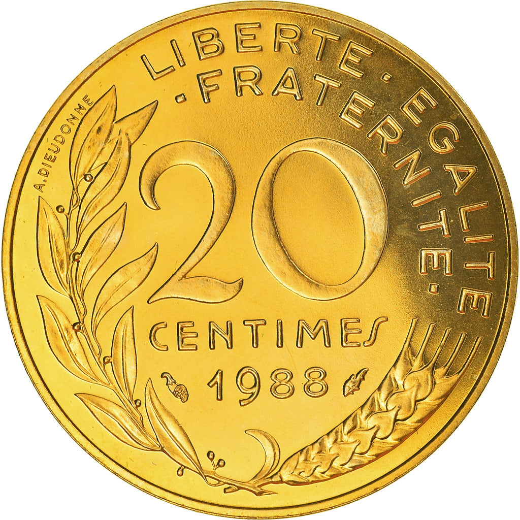 Coin, France, Marianne, 20 Centimes, 1988, Paris, FDC, MS(65-70)