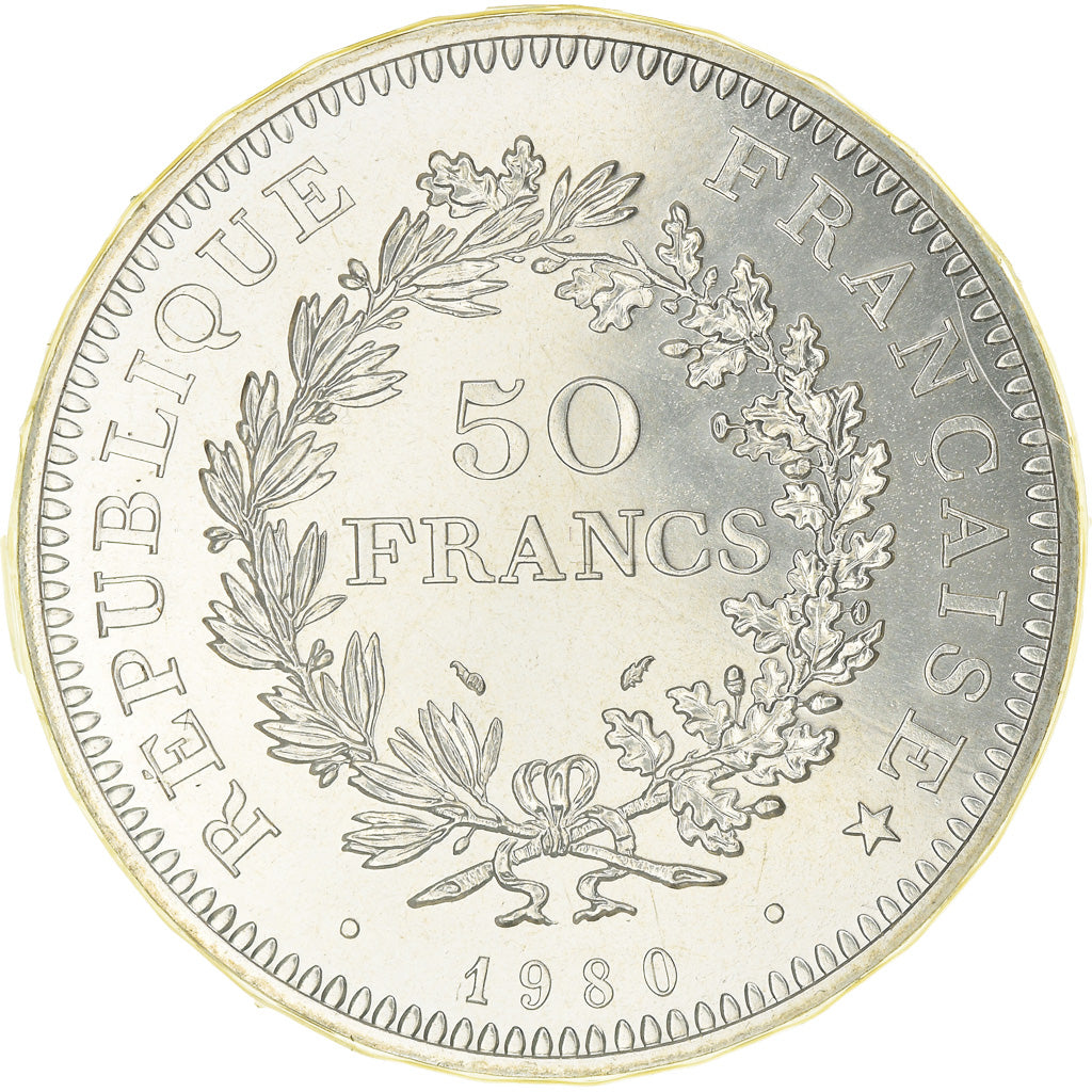 Coin, France, Hercule, 50 Francs, 1980, Paris, MS(65-70), Silver, KM:941.1