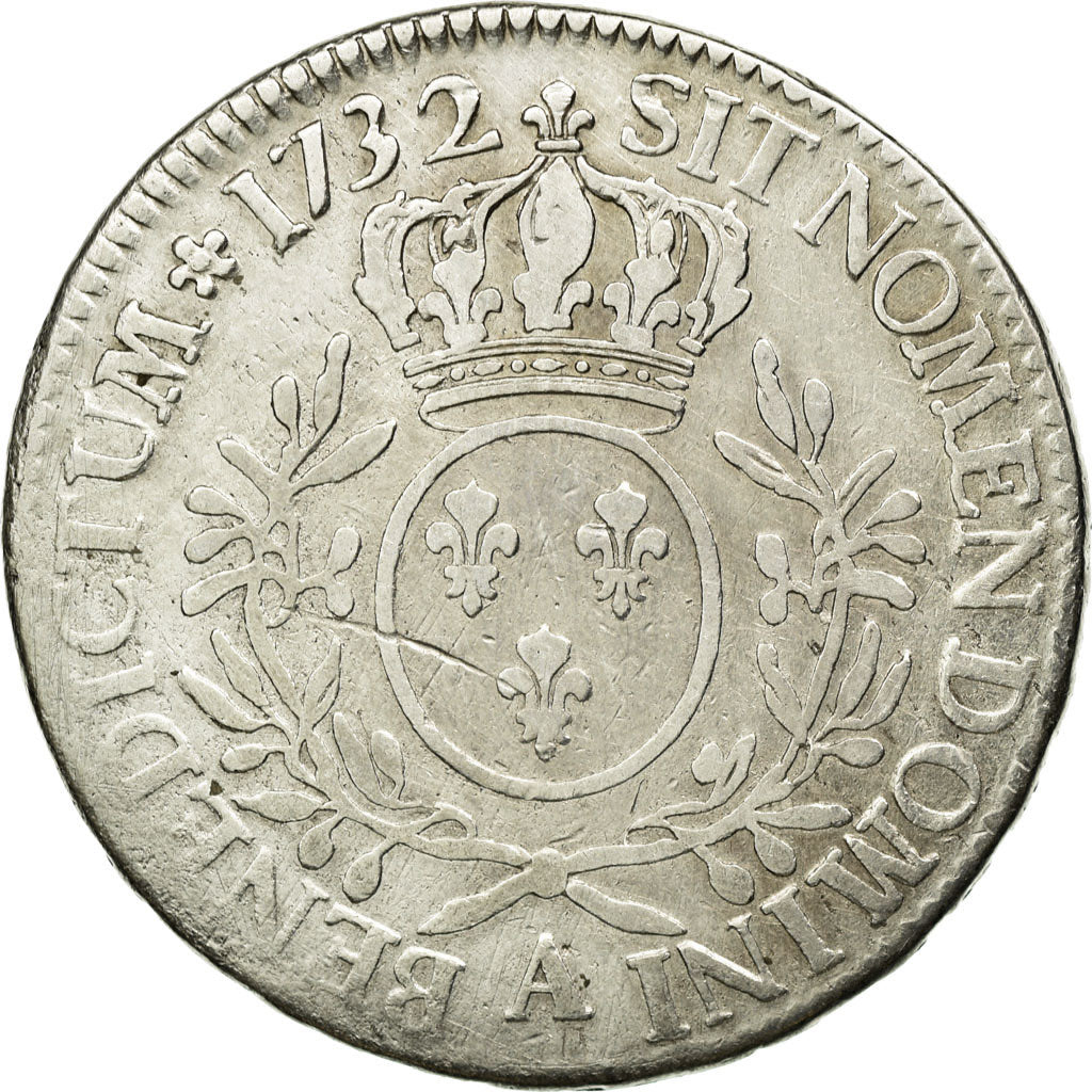 Coin, France, Louis XV, Écu aux branches d'olivier, Ecu, 1732, Paris