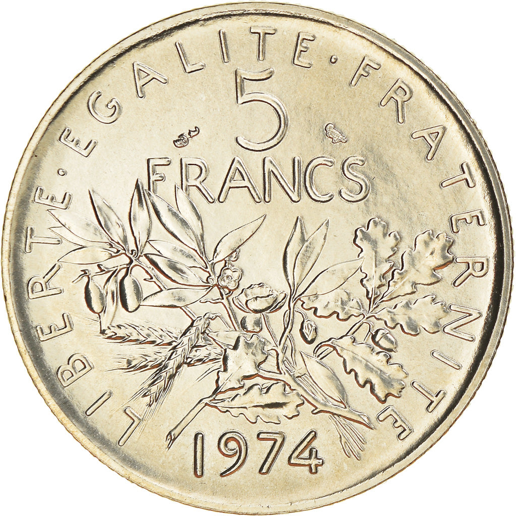 Monnaie, France, Semeuse, 5 Francs, 1974, Paris, FDC, Nickel Clad Copper-Nickel