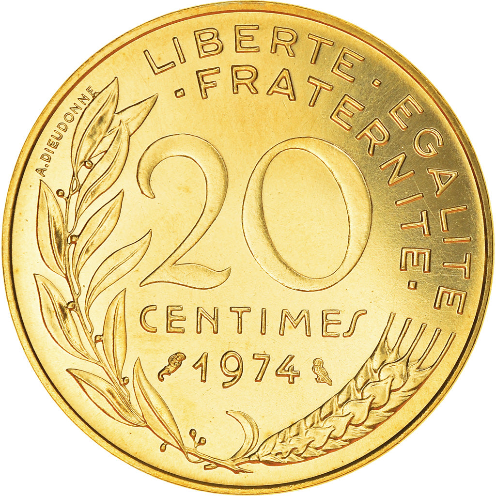 Münze, Frankreich, Marianne, 20 Centimes, 1974, Paris, Lagriffoul, STGL