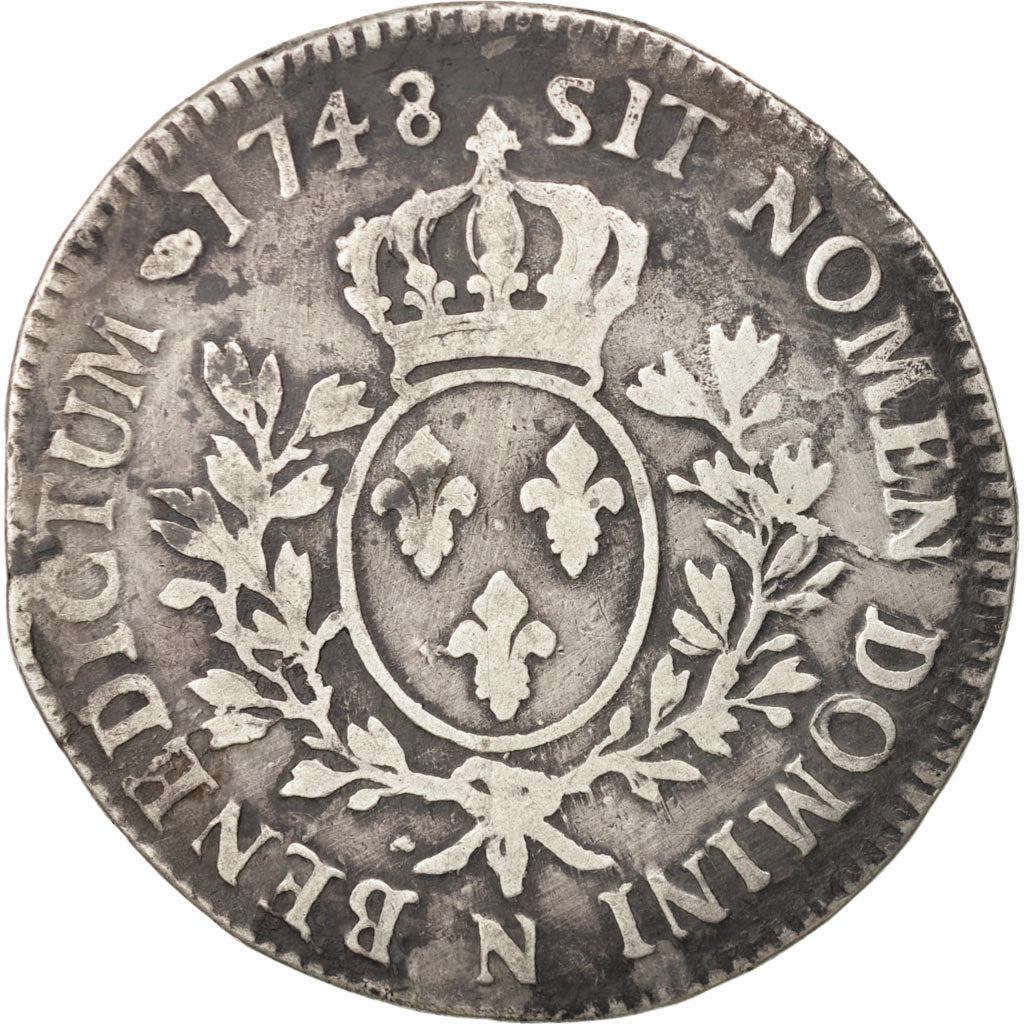 Frankreich, Louis XV, Écu au bandeau, 1748, Montpellier, SGE+, Silber, KM 512.14