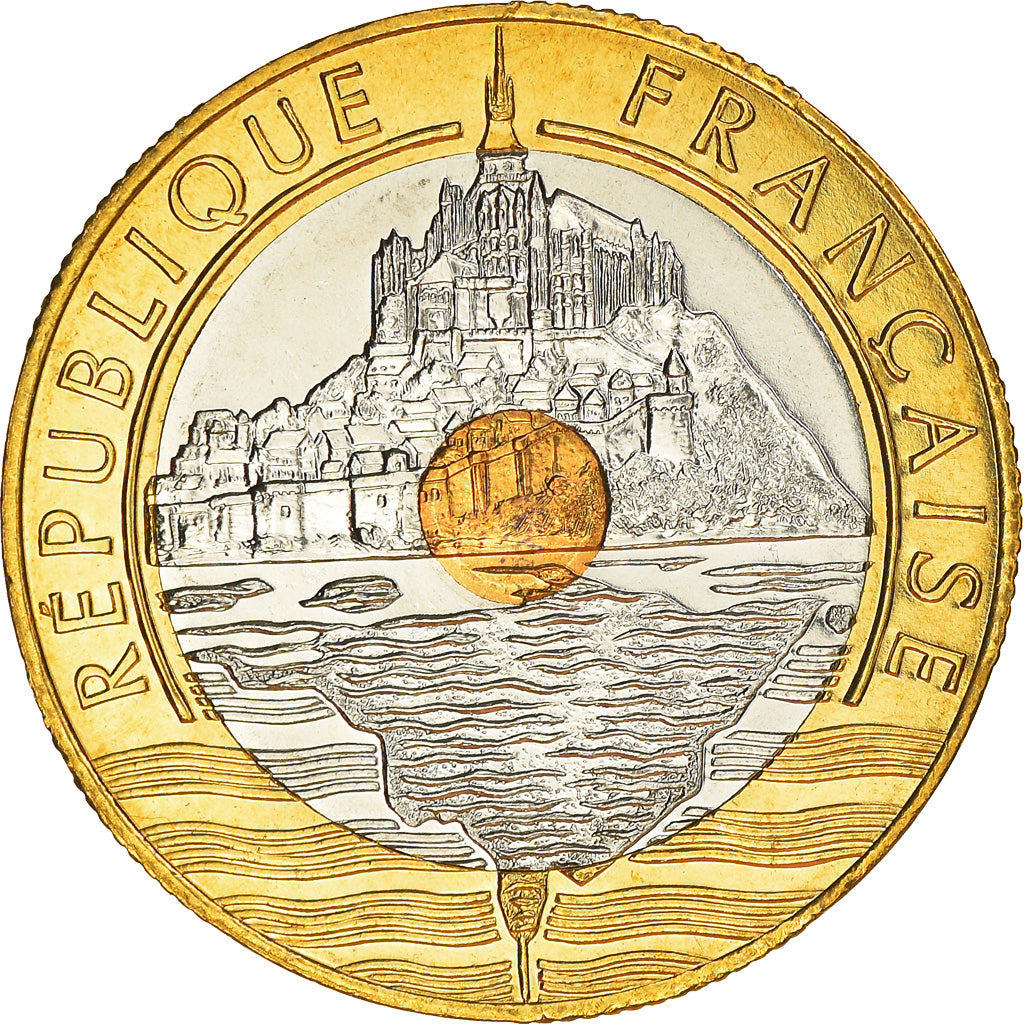 Monnaie, France, Mont Saint Michel, 20 Francs, 1998, Paris, FDC, Tri-Metallic
