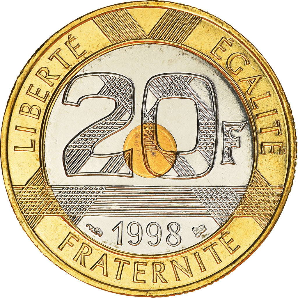 Monnaie, France, Mont Saint Michel, 20 Francs, 1998, Paris, FDC, Tri-Metallic