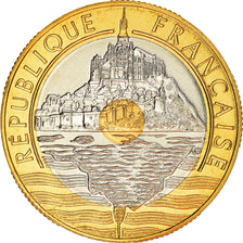 Coin, France, Mont Saint Michel, 20 Francs, 1998, Paris, MS(65-70)