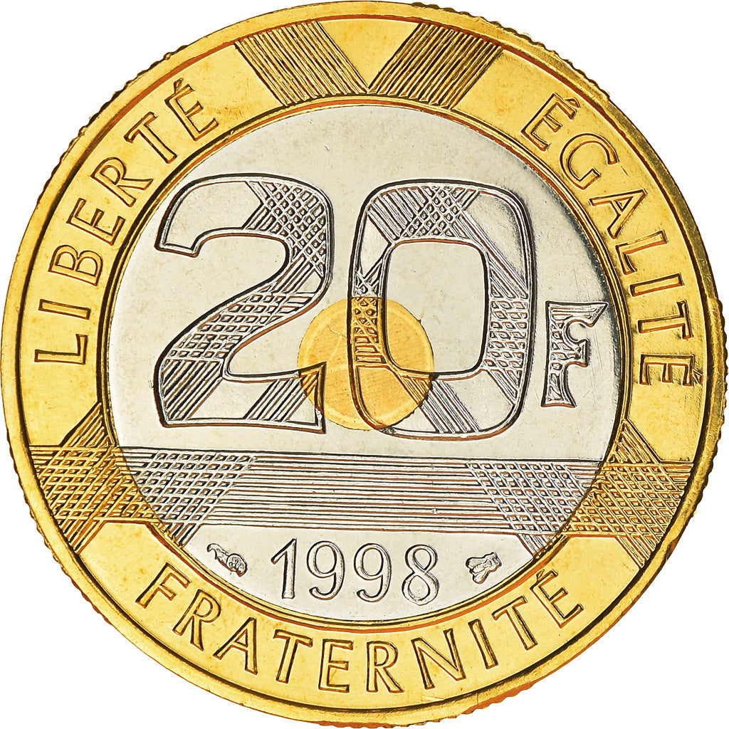 Coin, France, Mont Saint Michel, 20 Francs, 1998, Paris, MS(65-70)