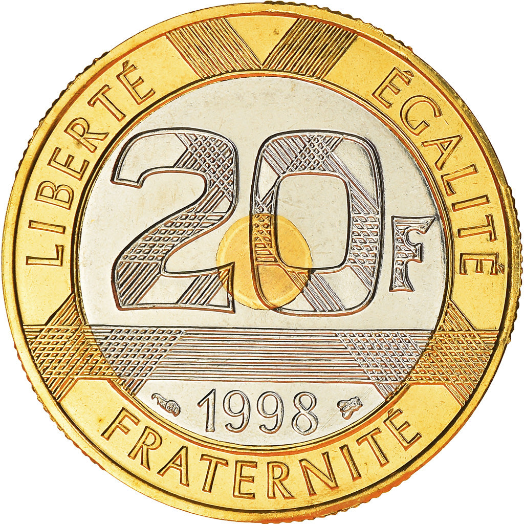 Monnaie, France, Mont Saint Michel, 20 Francs, 1998, Paris, FDC, Tri-Metallic
