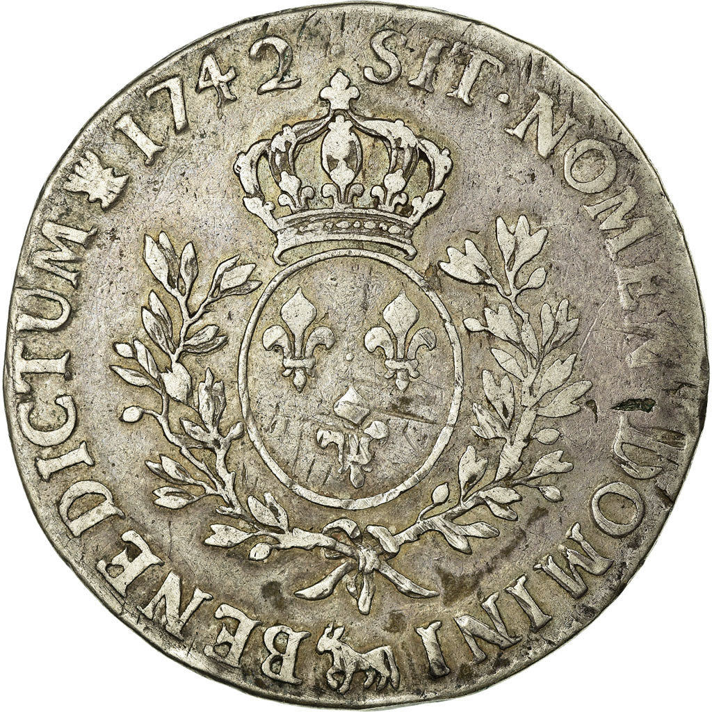 Moneda, Francia, Louis XV, Écu de Béarn au bandeau, Ecu, 1742, Pau, BC, Plata