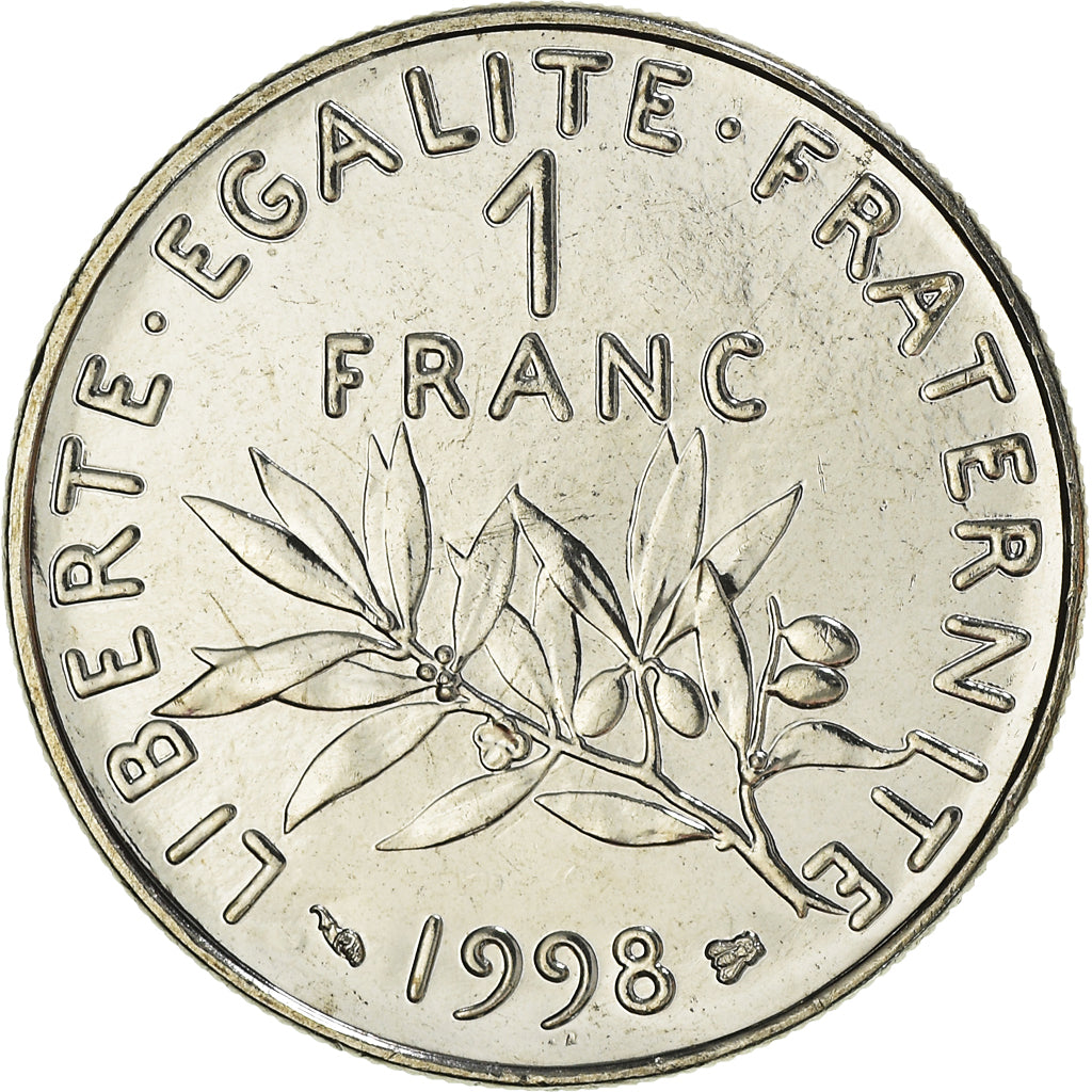 Moneda, Francia, Semeuse, Franc, 1998, Paris, SC+, Níquel, KM:925.1