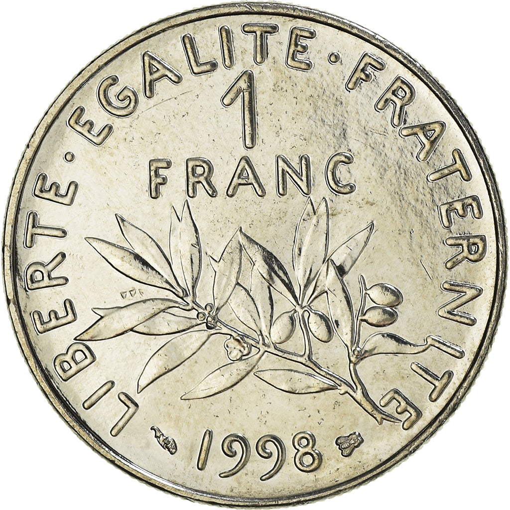 Moneta, Francia, Semeuse, Franc, 1998, Paris, SPL, Nichel, KM:925.1, Gadoury:474