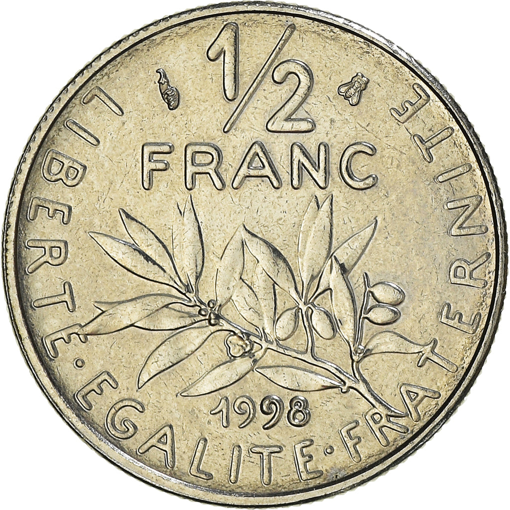 Monnaie, France, Semeuse, 1/2 Franc, 1998, Paris, SPL+, Nickel, Gadoury:429