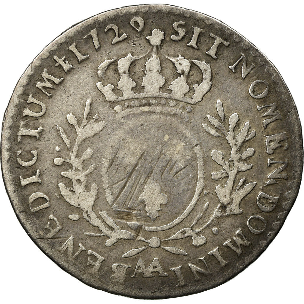 Moneda, Francia, Louis XV, 1/10 Écu aux branches d'olivier, 12 Sols, 1/10 ECU