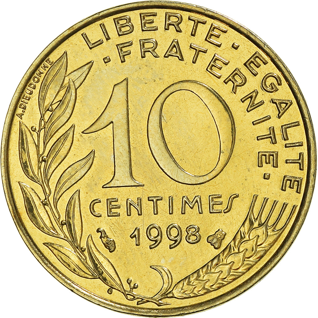 Monnaie, France, Marianne, 10 Centimes, 1998, Paris, SPL+, Bronze-Aluminium