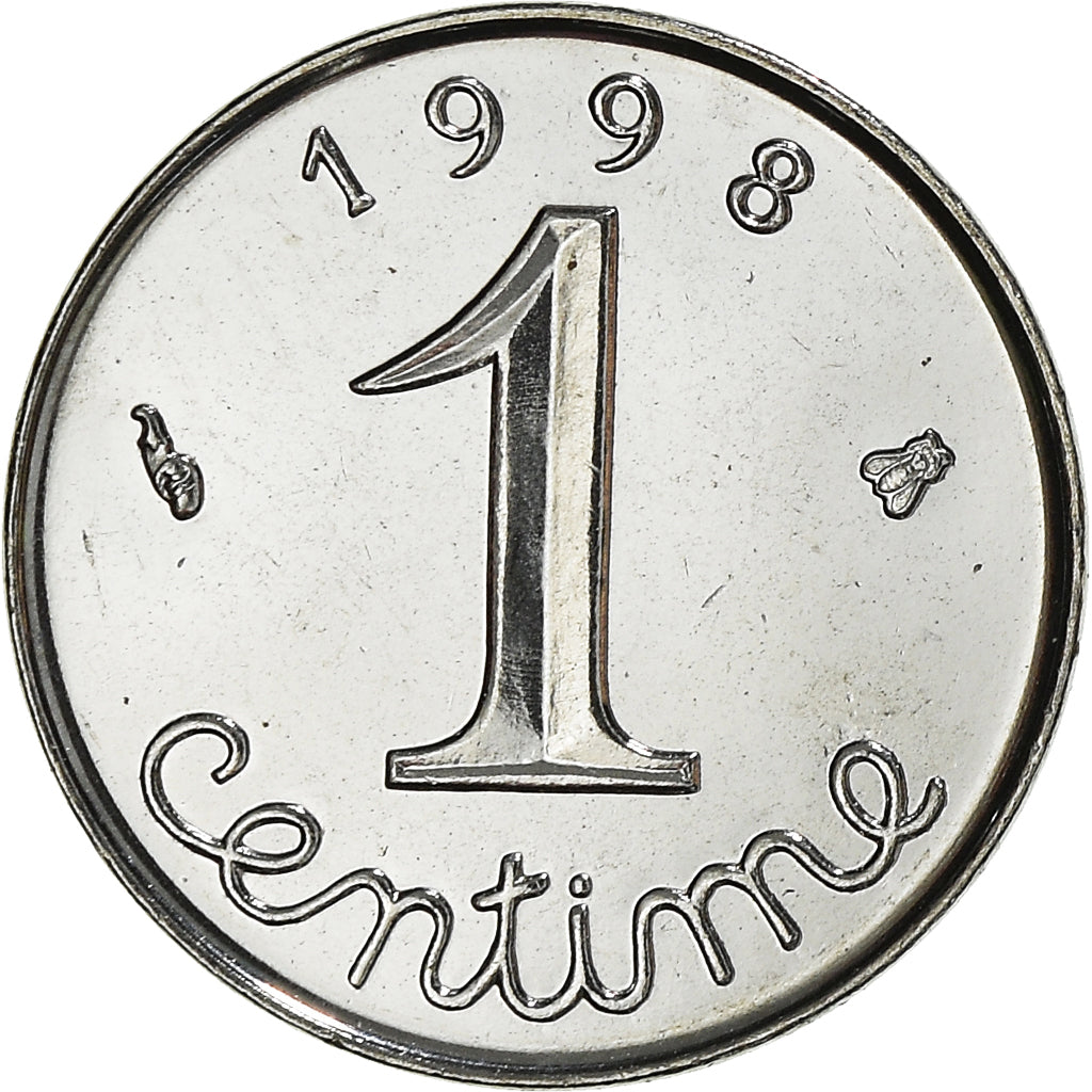 Coin, France, Épi, Centime, 1998, Paris, MS(64), Stainless Steel, KM:928