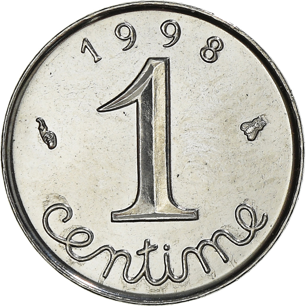 Coin, France, Épi, Centime, 1998, Paris, MS(64), Stainless Steel, KM:928