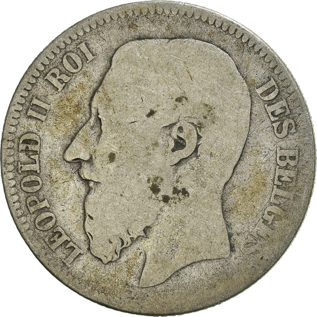 Münze, Belgien, Leopold II, 2 Francs, 2 Frank, 1866, SGE+, Silber, KM:30.1