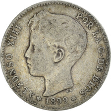 Monnaie, Espagne, Alfonso XIII, Peseta, 1899, Valencia, TB, Argent, KM:706