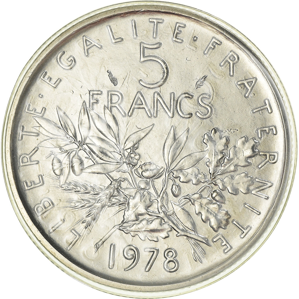 Coin, France, Semeuse, 5 Francs, 1978, Paris, MS(65-70), Nickel Clad