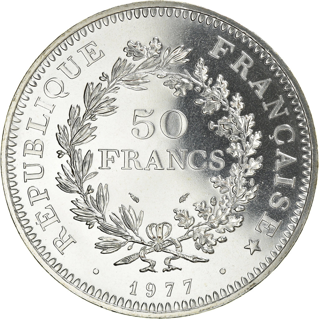 Münze, Frankreich, Hercule, 50 Francs, 1977, Paris, FDC, STGL, Silber
