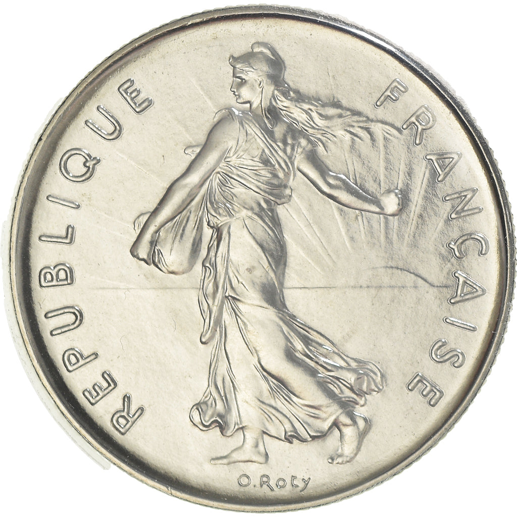 Coin, France, Semeuse, 5 Francs, 1977, Paris, MS(65-70), Nickel Clad