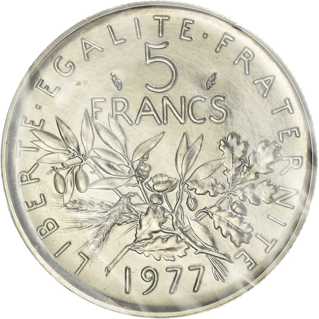 Coin, France, Semeuse, 5 Francs, 1977, Paris, MS(65-70), Nickel Clad
