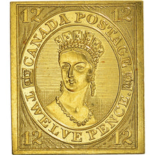 France, Médaille, 125e anniversaire du timbre poste, Canada Postage, 1988