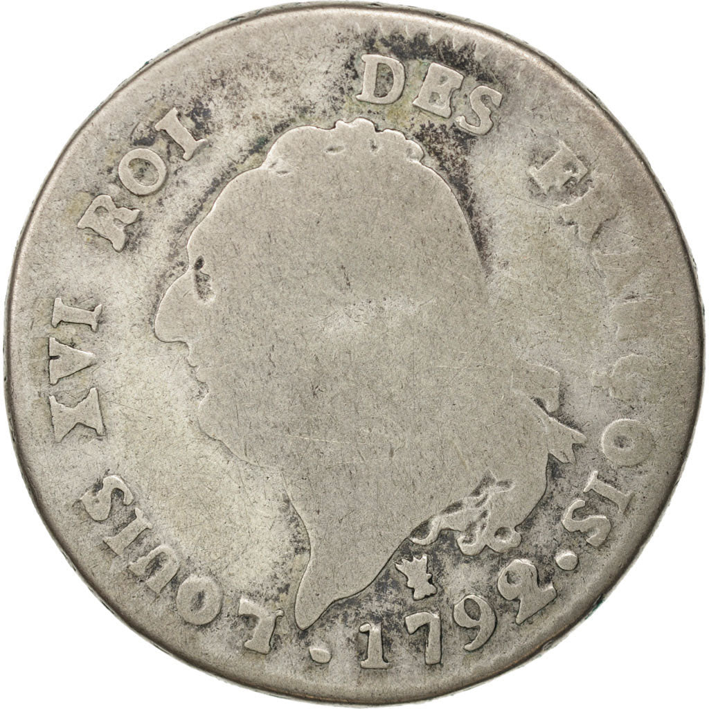 Francia, 30 sols françois, 30 Sols, 1792, Limoges, B, Argento, KM:606.7, Gad...