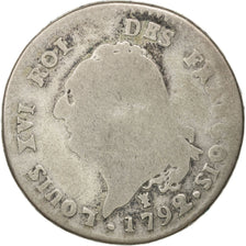 Francia, 30 sols françois, 30 Sols, 1792, Limoges, B, Argento, KM:606.7, Gad...