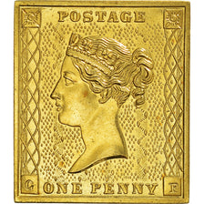 France, Medal, 125e anniversaire du timbre poste, Postage, One Penny, 1988