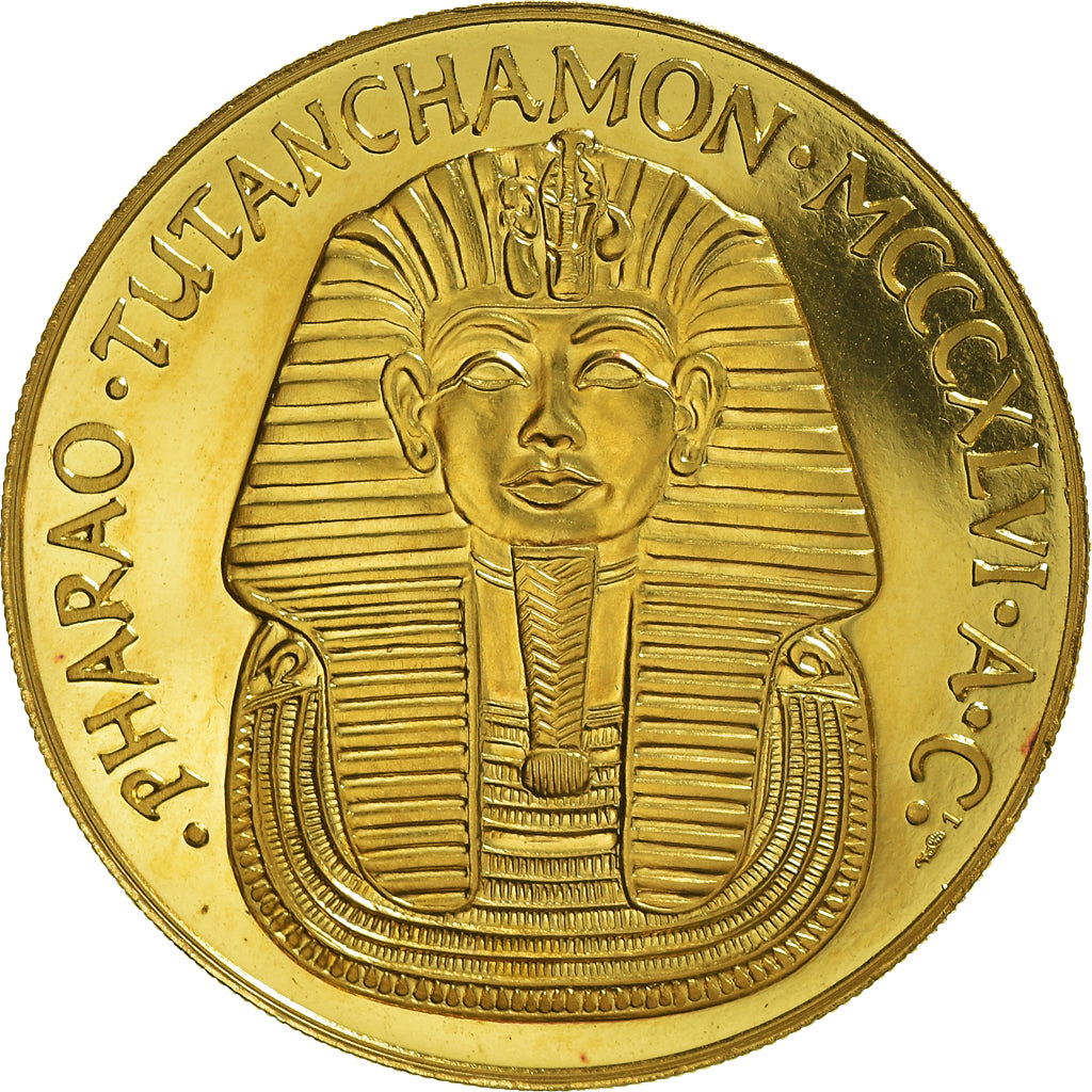 Égypte, Médaille, Nefertiti et Toutankhamon, MDP, SPL, Or